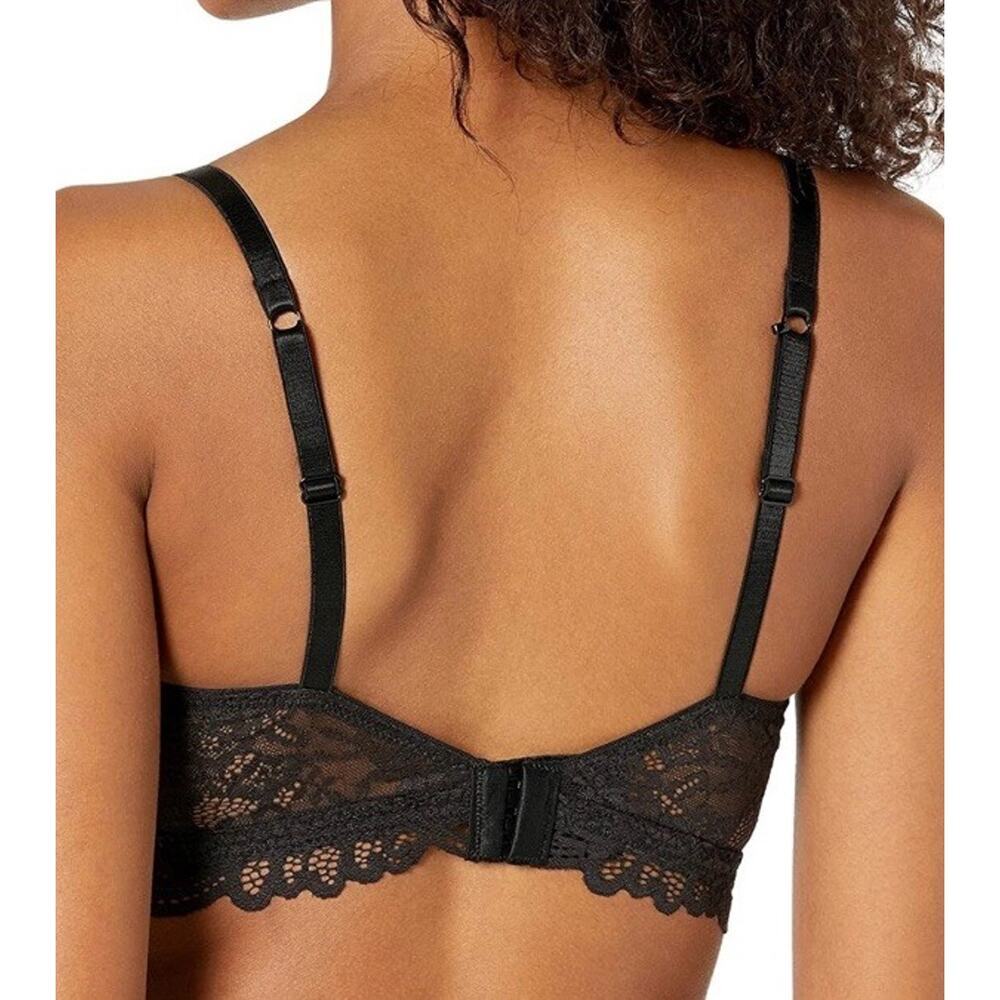 NWT Bali 257426 Womens Lace Desire All Over Lace Wirefree Bra Black Medium - Picture 2 of 3